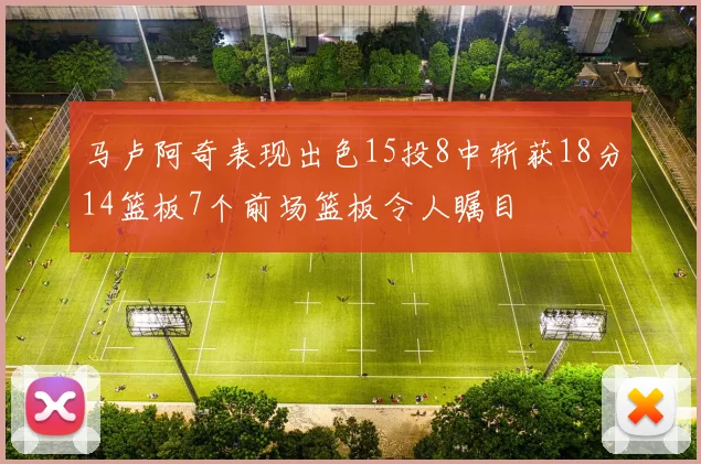马卢阿奇表现出色15投8中斩获18分14篮板7个前场篮板令人瞩目